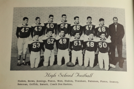 Coach Haskins and the 1955 Benjamin High School football team